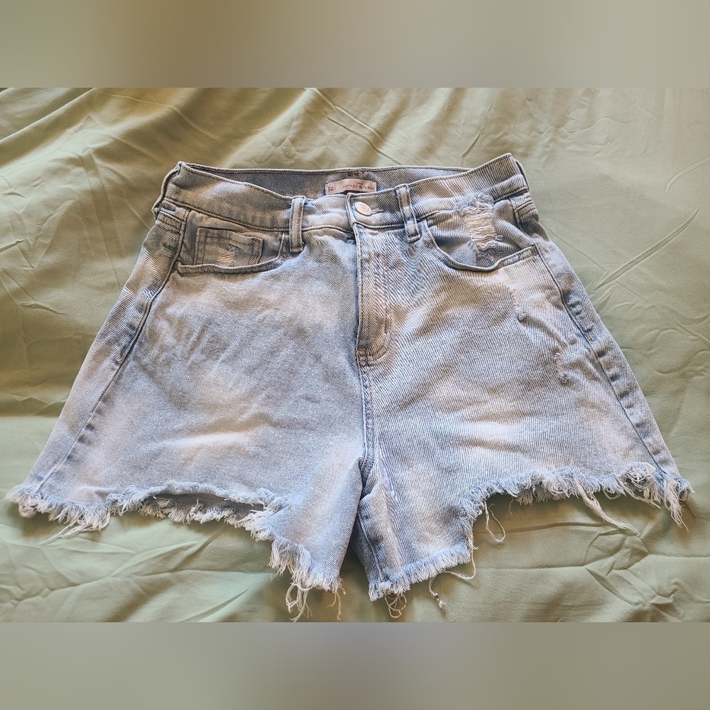 SO Blue Jean Shorts Distressed Frayed Hem